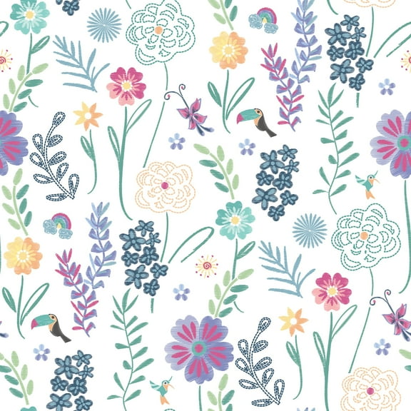Disney Encanto Embroidery Floral Peel & Stick Wallpaper