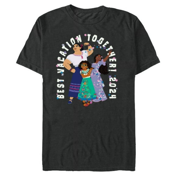 Disney Encanto Family Trip Best Vacation Together 2024 - Short Sleeve Blended T-Shirt for Adults - Customized-Dark Heather