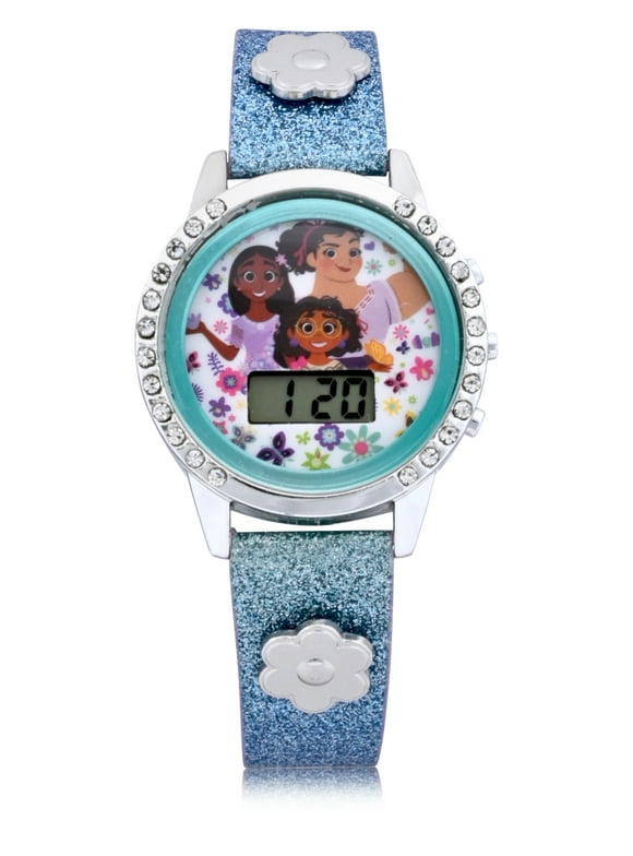 Encanto Female Child LCD Watch Turquoise with Flower Studs (ENC4025WM)