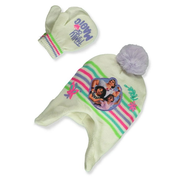Disney Encanto Girls' 2-Piece Mirabel Butterfly Hat And Gloves Set - white, one size