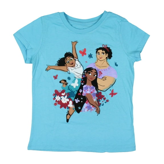 Disney Encanto Girls' Mirabel Luisa Isabela Flowers Graphic Print T-Shirt