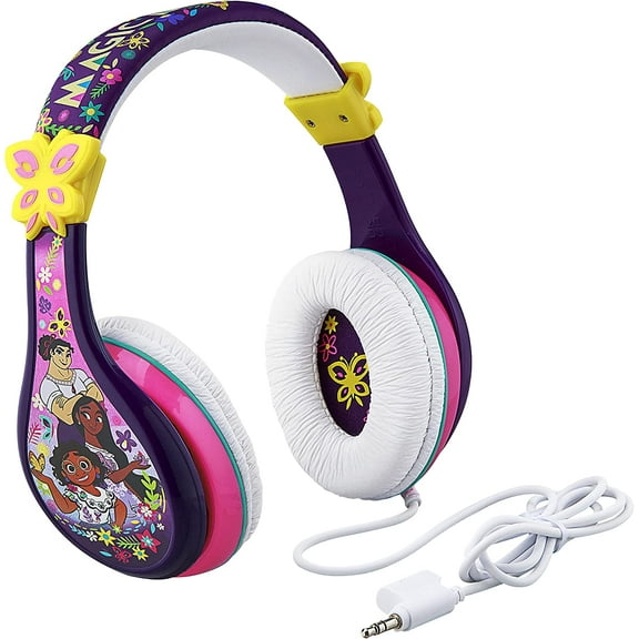 Disney Encanto Headphones for Kids, Wired Headphones for School, Home or Travel, Tangle Free Toddler Headphones