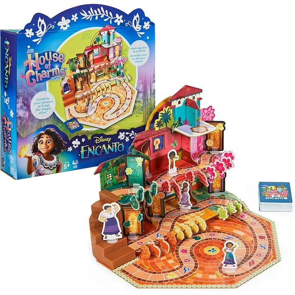 Disney Encanto, House of Charms Family Board Game with Magic Tokens Based on The Movie, Ages 5 and up