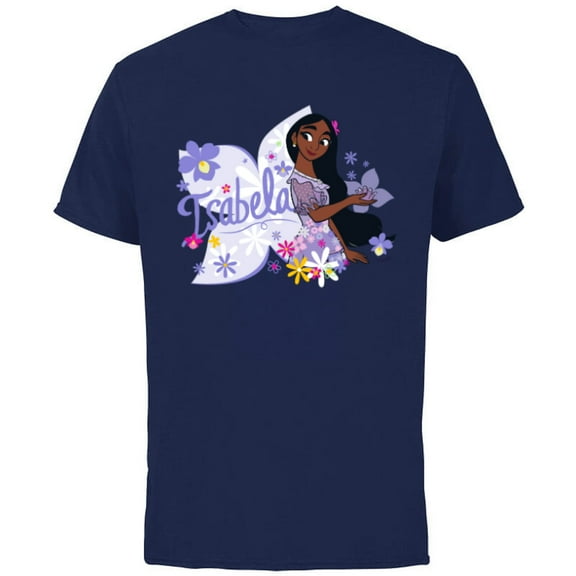 Disney Encanto Isabela Blooms - Short Sleeve Cotton T-Shirt for Adults – Customized-Navy