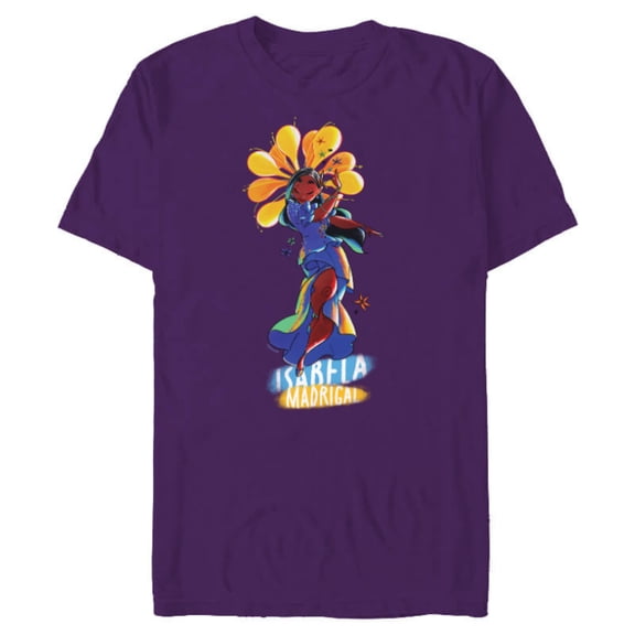 Disney Encanto Isabela Madrigal Colorful Vibes Flower Dance - Short Sleeve Blended T-Shirt for Adults - Customized-Purple
