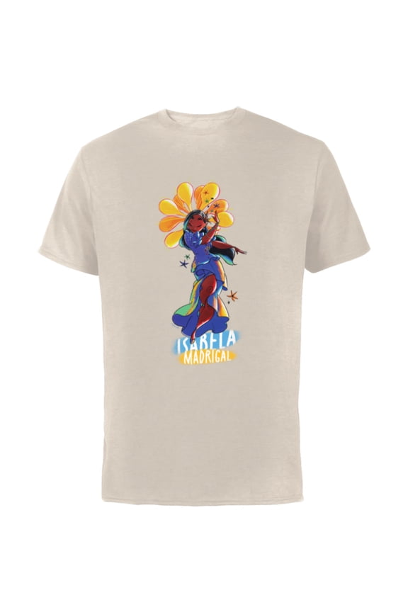 Encanto Isabela Madrigal Colorful Vibes Flower Dance - Short Sleeve Cotton T-Shirt for Adults - Customized-Natural