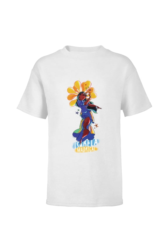 Encanto Isabela Madrigal Colorful Vibes Flower Dance - Short Sleeve T-Shirt for Kids - Customized-White