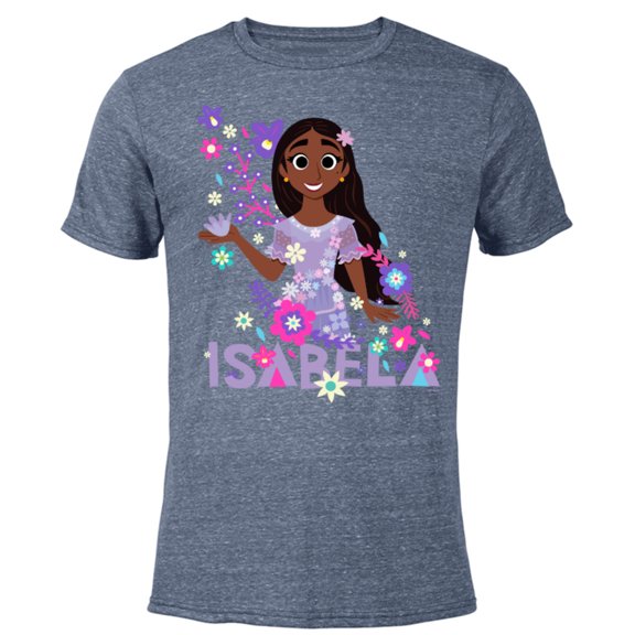 Disney Encanto Isabela Madrigal Floral - Short Sleeve Blended T-Shirt for Adults - Customized-Navy Heather