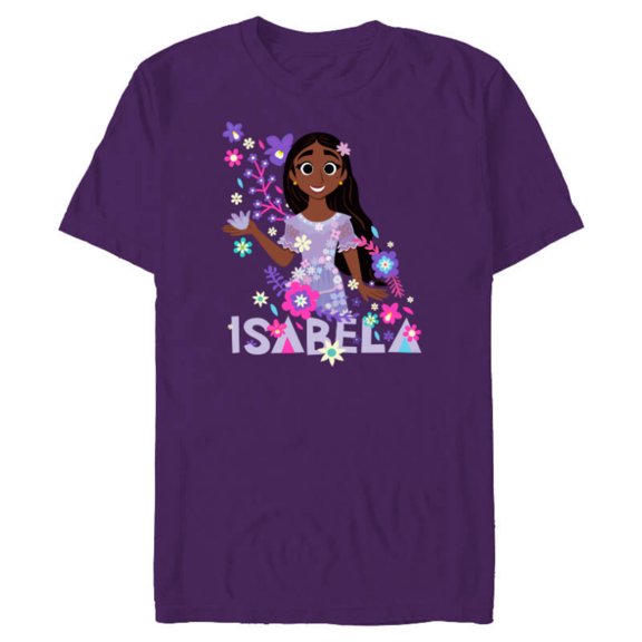 Disney Encanto Isabela Madrigal Flowers - Short Sleeve Blended T-Shirt for Adults - Customized-Purple