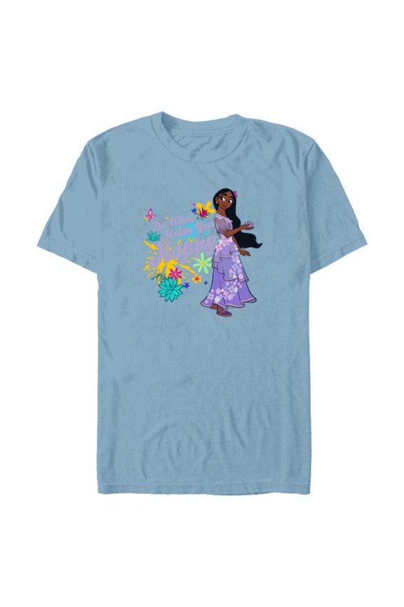 Encanto Isabella Do What Makes You Happy - Short Sleeve Blended T-Shirt for Adults - Customized-Ocean Blue