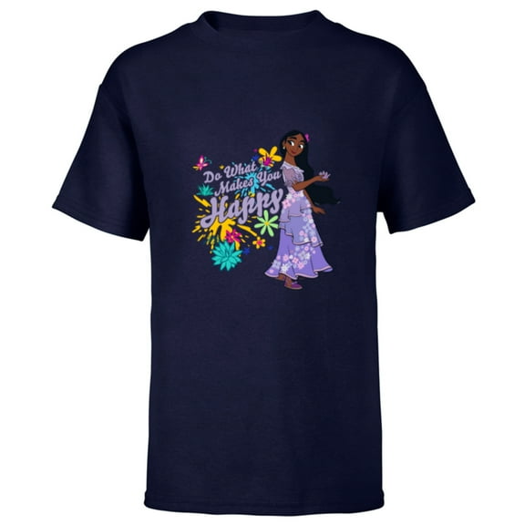 Disney Encanto Isabella Do What Makes You Happy - Short Sleeve T-Shirt for Kids - Customized-Navy