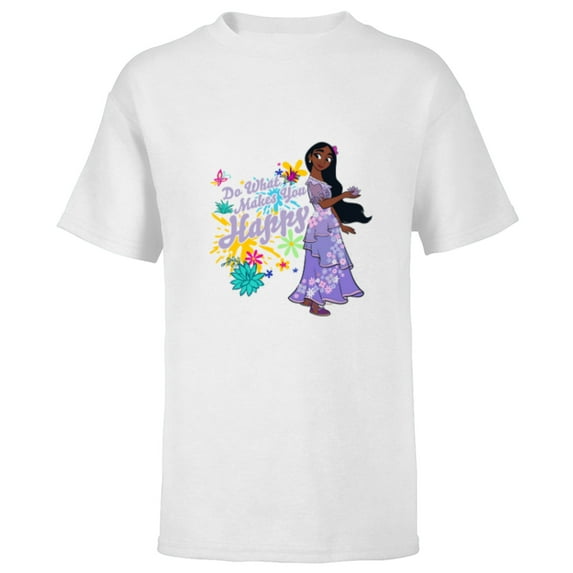 Disney Encanto Isabella Do What Makes You Happy - Short Sleeve T-Shirt for Kids - Customized-White