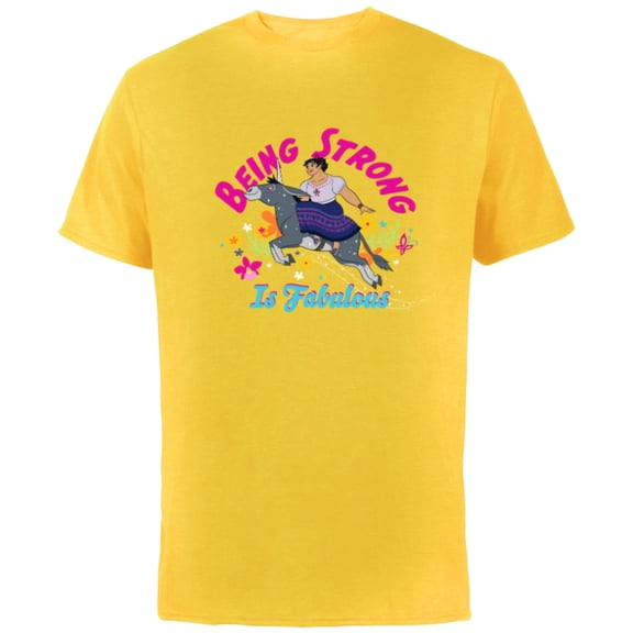 Disney Encanto Luisa Being Strong is Fabulous - Short Sleeve Cotton T-Shirt for Adults - Customized-Yellow