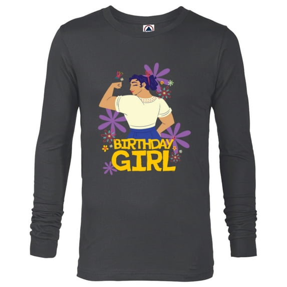Disney Encanto Luisa Madrigal Birthday Girl Flex - Long Sleeve T-Shirt for Men - Customized-Charcoal Heather