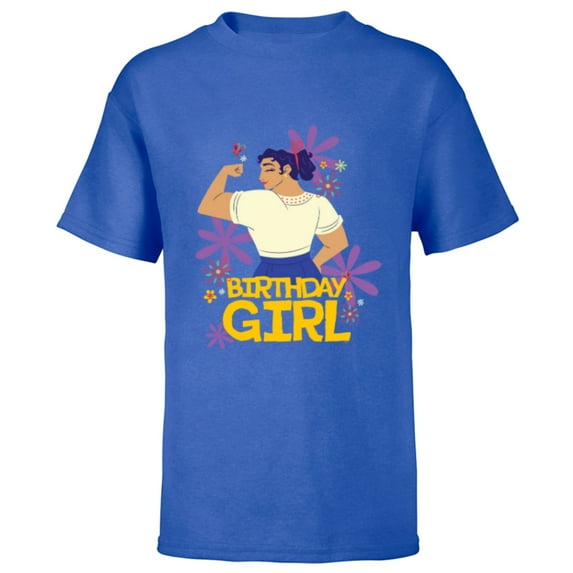 Disney Encanto Luisa Madrigal Birthday Girl Flex - Short Sleeve T-Shirt for Kids - Customized-Royal