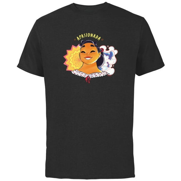 Disney Encanto Luisa Madrigal Colorful Vibes Apasionada - Short Sleeve Cotton T-Shirt for Adults - Customized-Black