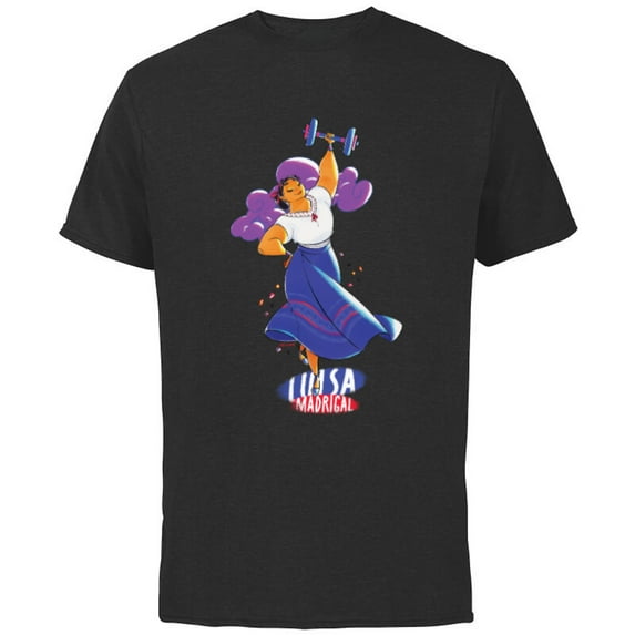 Disney Encanto Luisa Madrigal Colorful Vibes Lifting Dance - Short Sleeve Cotton T-Shirt for Adults - Customized-Black