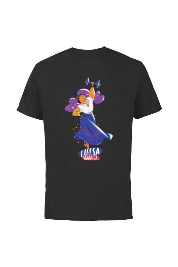 Encanto Luisa Madrigal Colorful Vibes Lifting Dance - Short Sleeve Cotton T-Shirt for Adults - Customized-Black