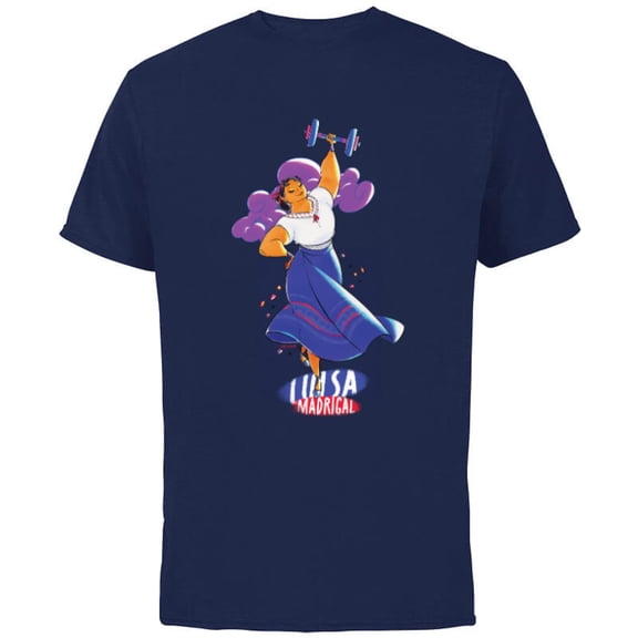 Disney Encanto Luisa Madrigal Colorful Vibes Lifting Dance - Short Sleeve Cotton T-Shirt for Adults - Customized-Navy