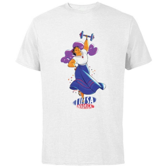 Disney Encanto Luisa Madrigal Colorful Vibes Lifting Dance - Short Sleeve Cotton T-Shirt for Adults - Customized-White