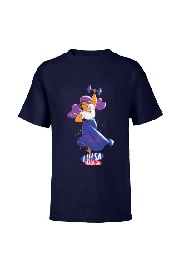 Encanto Luisa Madrigal Colorful Vibes Lifting Dance - Short Sleeve T-Shirt for Kids - Customized-Navy