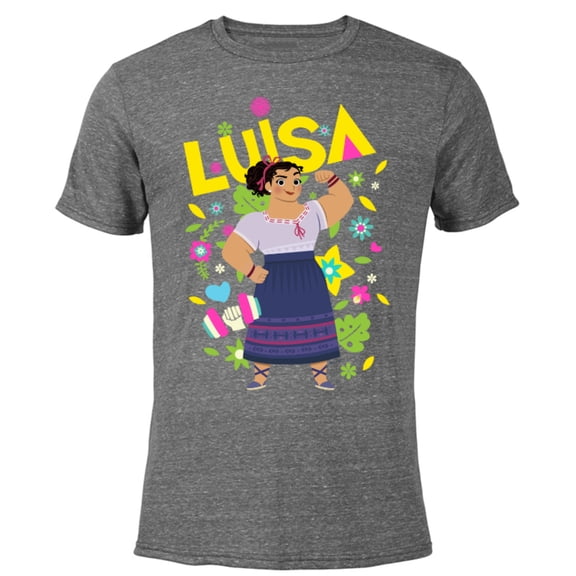 Disney Encanto Luisa Madrigal Floral - Short Sleeve Blended T-Shirt for Adults - Customized-Dark Heather