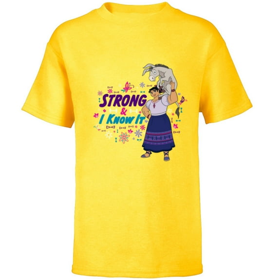 Disney Encanto Luisa Strong I know It - Short Sleeve T-Shirt for Kids - Customized-Yellow