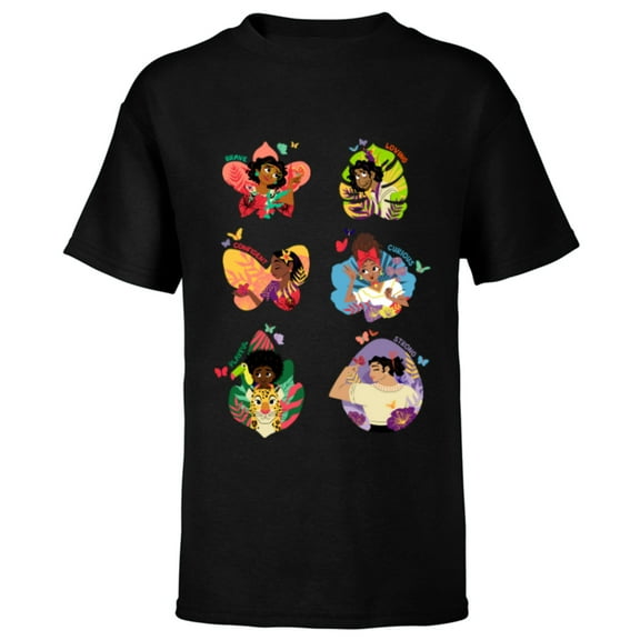 Disney Encanto Madrigal Family Personalities - Short Sleeve T-Shirt for Kids - Customized-Black