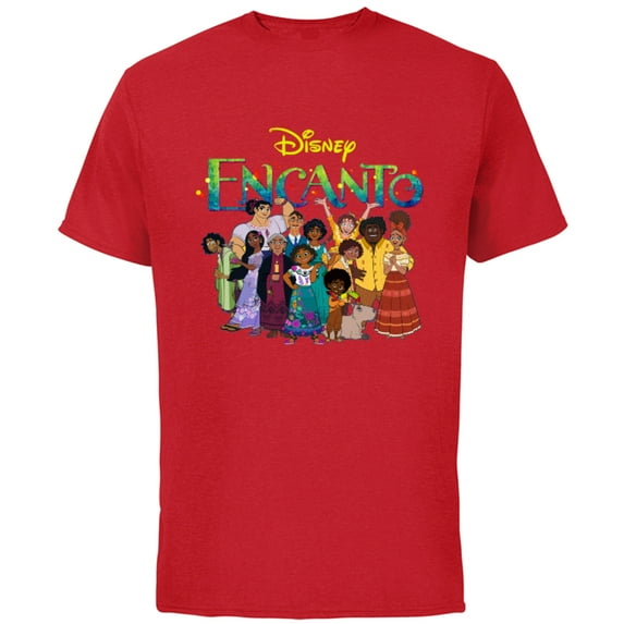 Disney Encanto Madrigal Family - Short Sleeve Cotton T-Shirt for Adults - Customized-Red