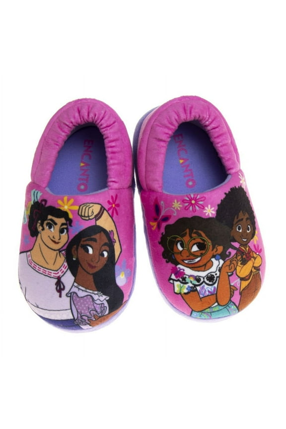 Disney Encanto Madrigal Family Toddler Girls Dual Sizes Slippers, Purple Pink, 7, 8
