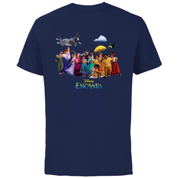 Disney Encanto Madrigal Magical Family Portrait - Short Sleeve Cotton T-Shirt for Adults - Customized-Navy