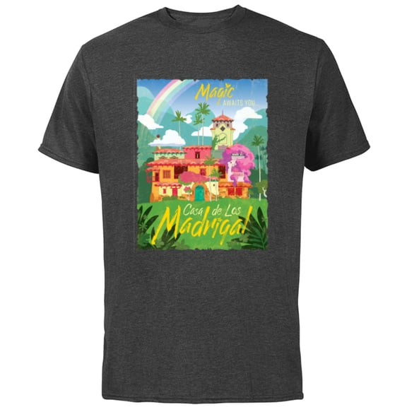 Disney Encanto Magic Awaits You Casa de Los Madrigal - Short Sleeve Cotton T-Shirt for Adults - Customized-Charcoal