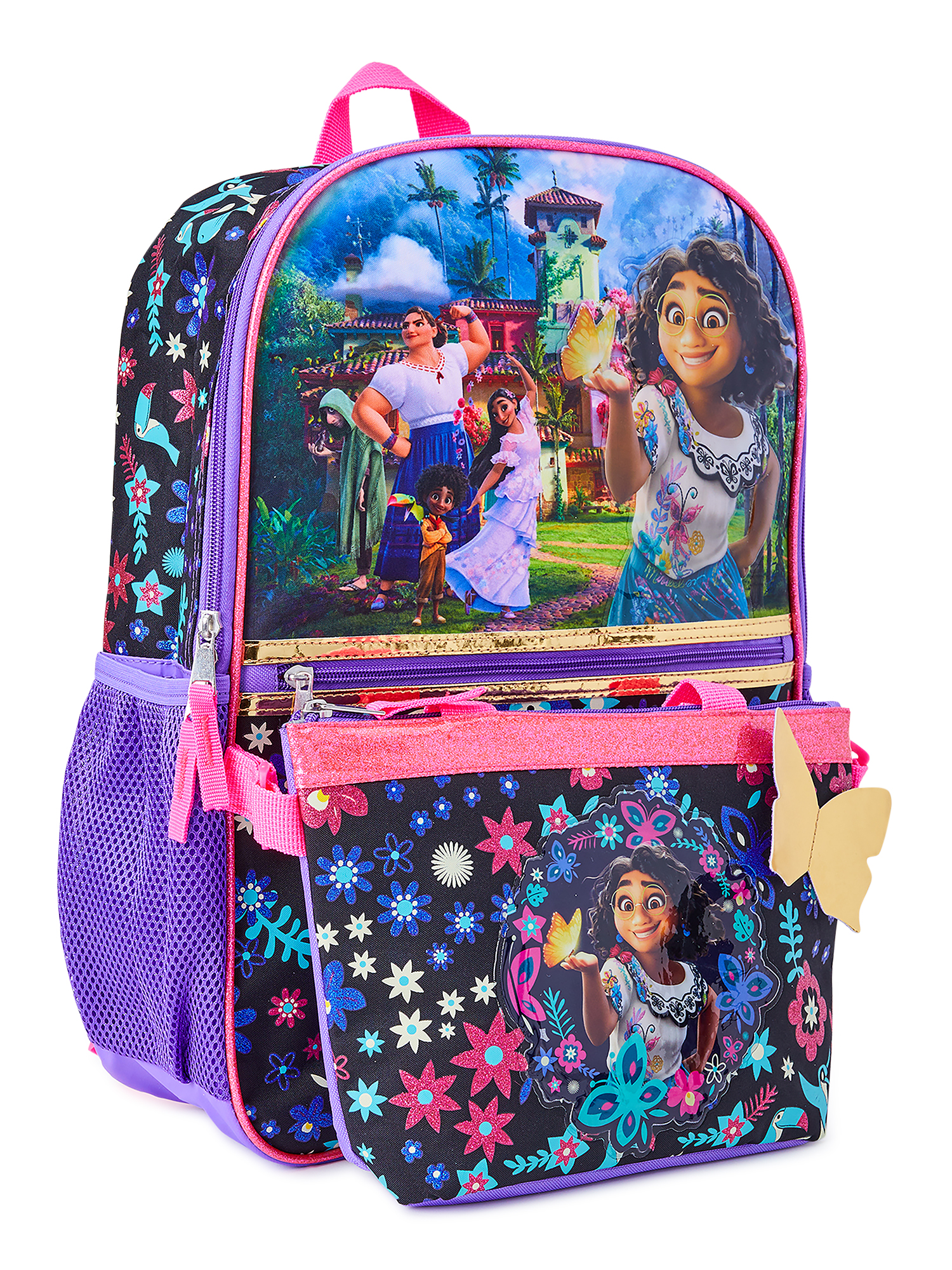 Disney Encanto Magic Family Girls 17" Laptop Backpack 2-Piece Set with Lunch Tote Bag, Purple Pink - image 1 of 5