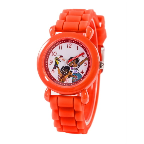 Disney Encanto Marabella, Antonio Boys' Red Plastic Time Teacher Watch, 1-Pack