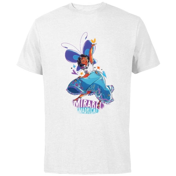Disney Encanto Mirabel Colorful Vibes Butterfly Dance - Short Sleeve Cotton T-Shirt for Adults - Customized-White