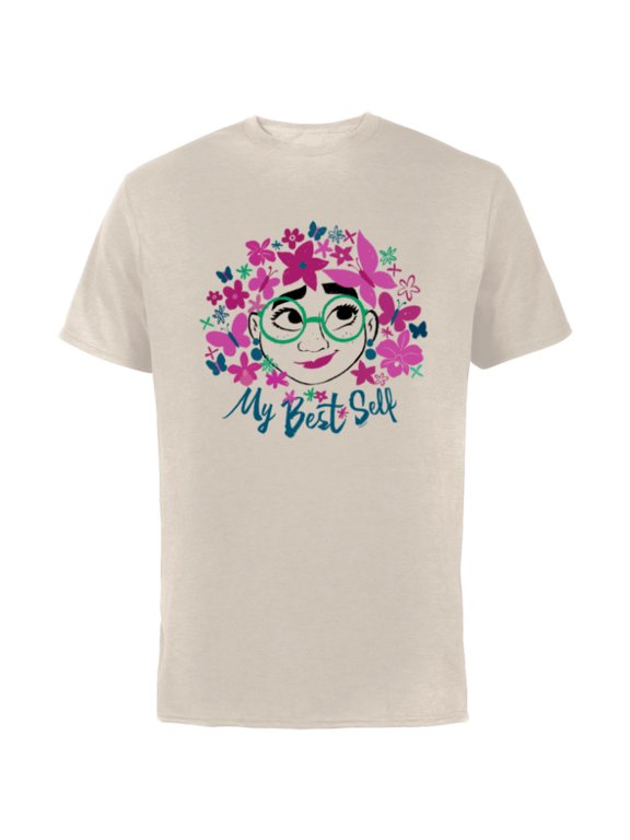 Encanto Mirabel Flowers and Butterflies My Best Self - Short Sleeve Cotton T-Shirt for Adults - Customized-Natural