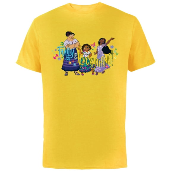 Disney Encanto Mirabel Isabela Luisa Family is Everything - Short Sleeve Cotton T-Shirt for Adults - Customized-Yellow