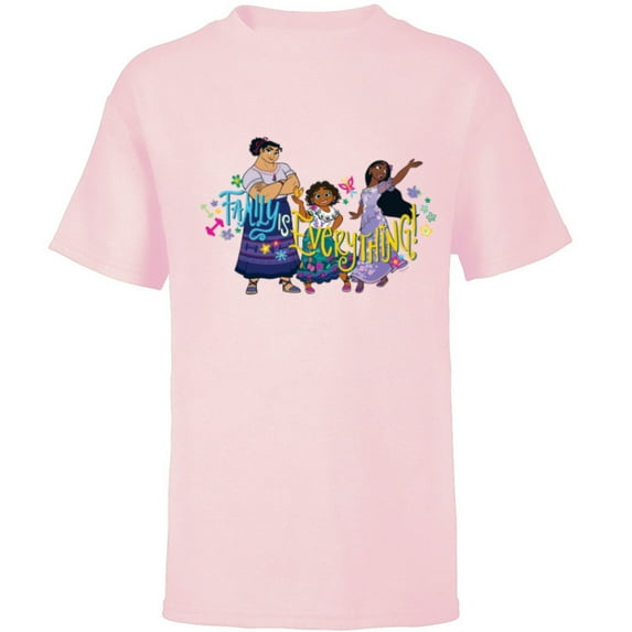 Disney Encanto Mirabel Isabela Luisa Family is Everything - Short Sleeve T-Shirt for Kids - Customized-Soft Pink
