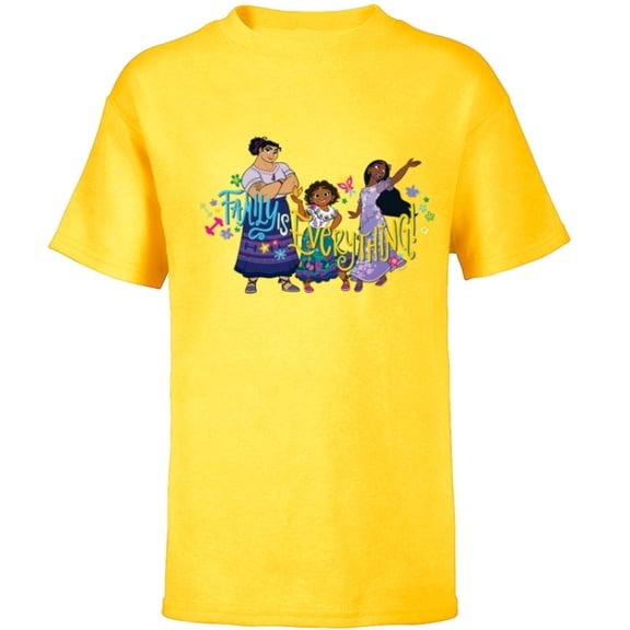 Disney Encanto Mirabel Isabela Luisa Family is Everything - Short Sleeve T-Shirt for Kids - Customized-Yellow