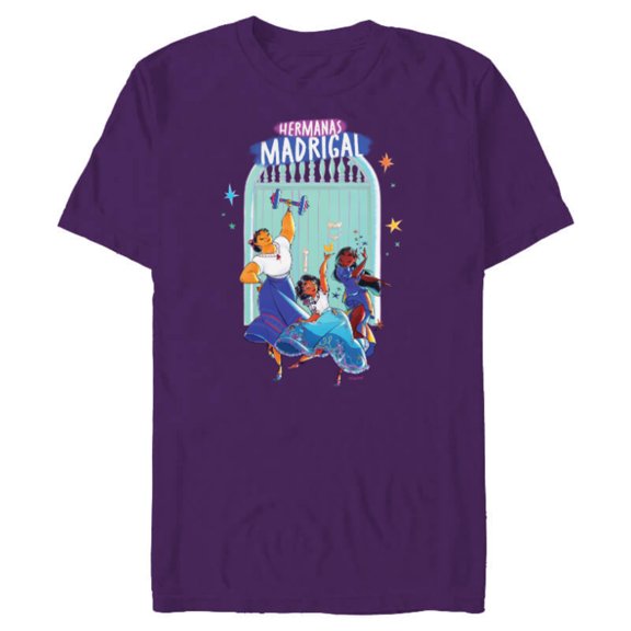 Disney Encanto Mirabel Isabela Luisa Hermanas Madrigal Dance - Short Sleeve Blended T-Shirt for Adults - Customized-Purple