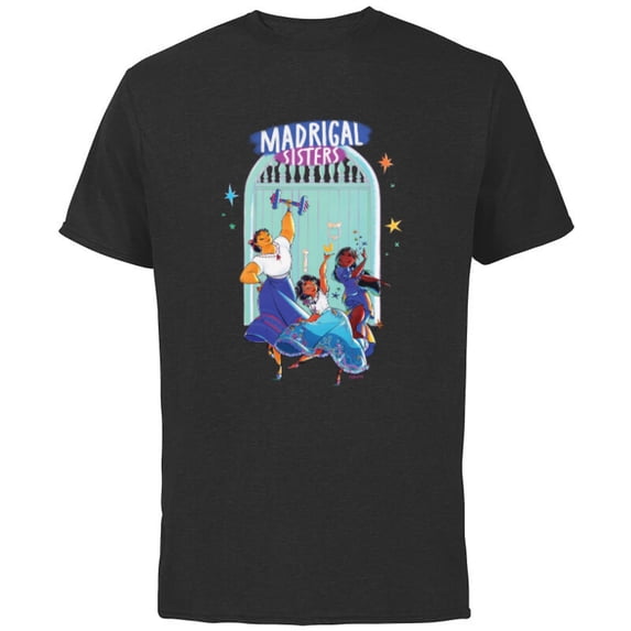 Disney Encanto Mirabel Isabela Luisa Madrigal Sisters Dance - Short Sleeve Cotton T-Shirt for Adults - Customized-Black