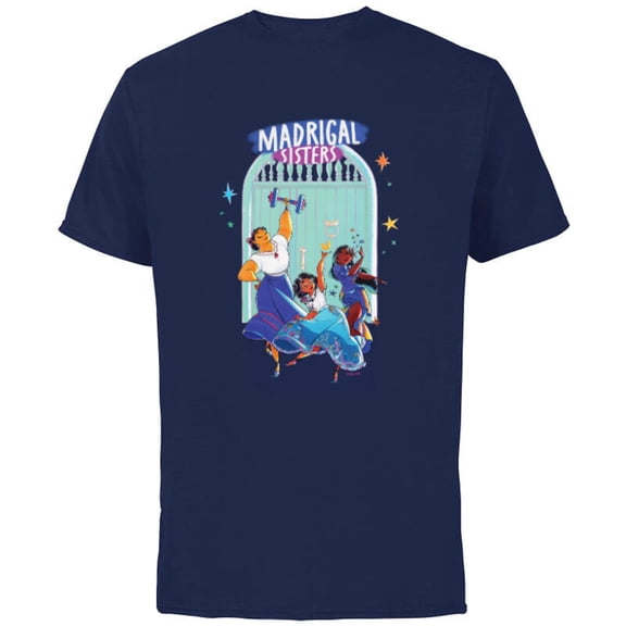Disney Encanto Mirabel Isabela Luisa Madrigal Sisters Dance - Short Sleeve Cotton T-Shirt for Adults - Customized-Navy