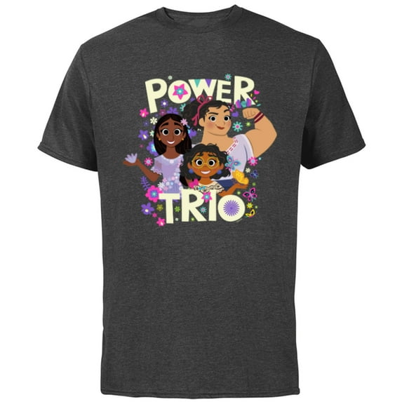 Disney Encanto Mirabel Isabela Luisa Power Trio - Short Sleeve Cotton T-Shirt for Adults - Customized-Charcoal