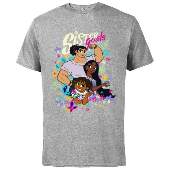 Disney Encanto Mirabel Isabela Luisa Sister Goals - Short Sleeve Cotton T-Shirt for Adults – Customized-Athletic Heather