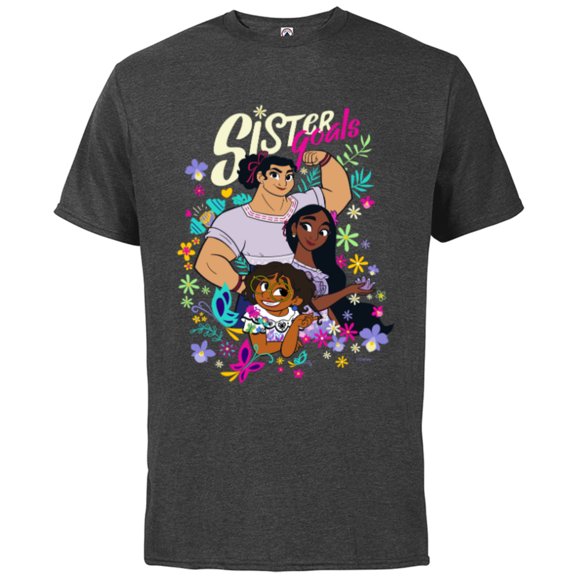 Disney Encanto Mirabel Isabela Luisa Sister Goals - Short Sleeve Cotton T-Shirt for Adults – Customized-Charcoal