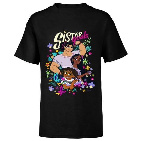 Disney Encanto Mirabel Isabela Luisa Sister Goals - Short Sleeve T-Shirt for Kids – Customized-Black