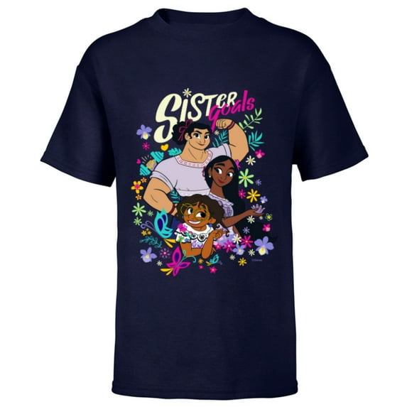 Disney Encanto Mirabel Isabela Luisa Sister Goals - Short Sleeve T-Shirt for Kids – Customized-Navy