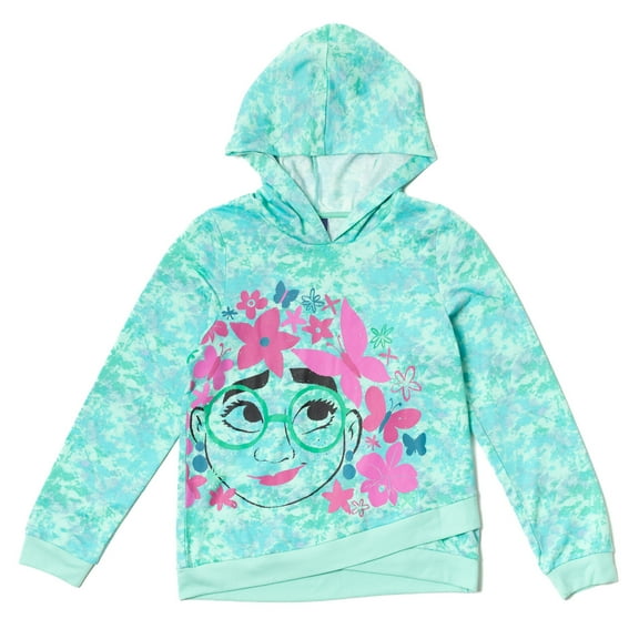 Disney Encanto Mirabel Little Girls French Terry Pullover Crossover Hoodie Little Kid to Big Kid