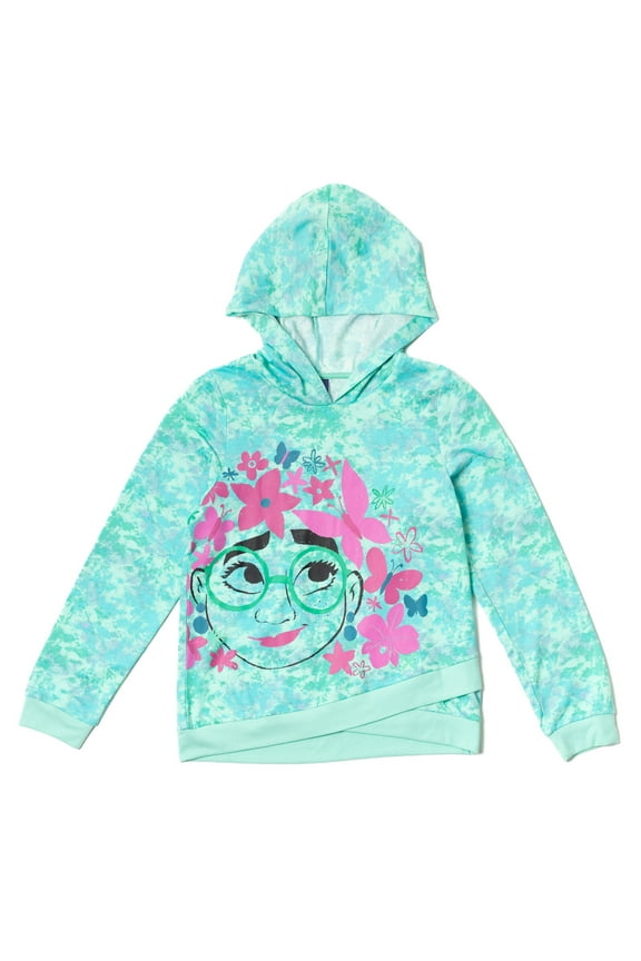 Encanto Mirabel Little Girls French Terry Pullover Crossover Hoodie Little Kid to Big Kid