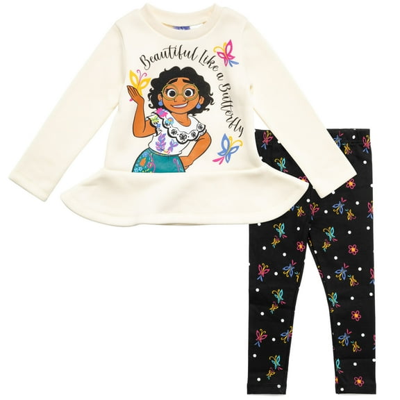 Disney Encanto Mirabel Little Girls Sweatshirt and Leggings Outfit Set Toddler to Little Kid